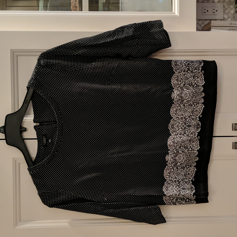 Talbots black and white knit top, size 1XP